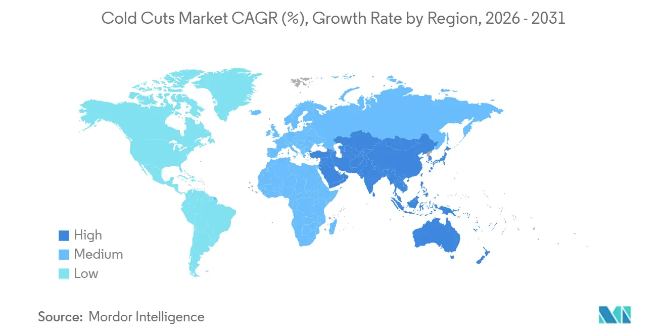 Cold Cuts Market CAGR (%), Growth Rate by Region