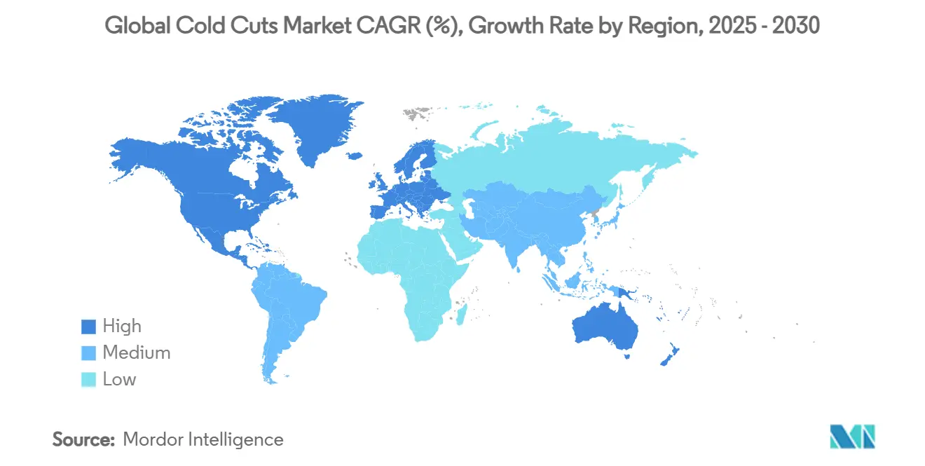 Global Cold Cuts Market CAGR (%), Growth Rate by Region