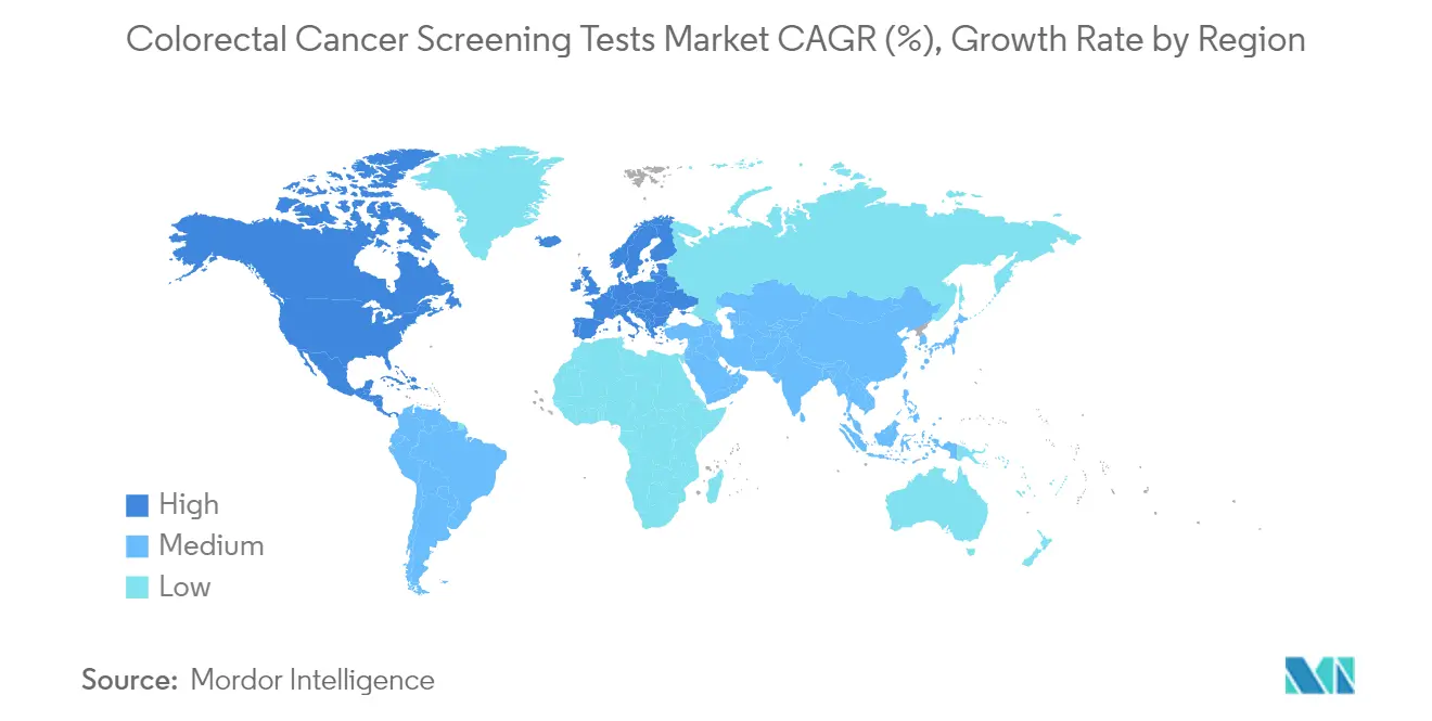 Colorectal Cancer Screening Tests Market CAGR (%), Growth Rate by Region