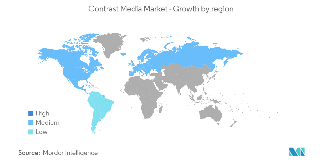 Mercado de medios de contraste – Crecimiento por región