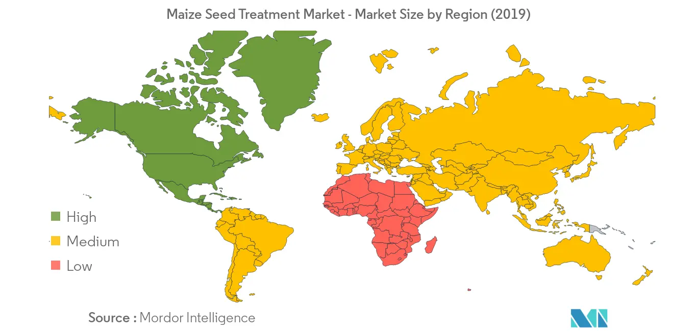 Объем рынка обработки семян кукурузы по регионам