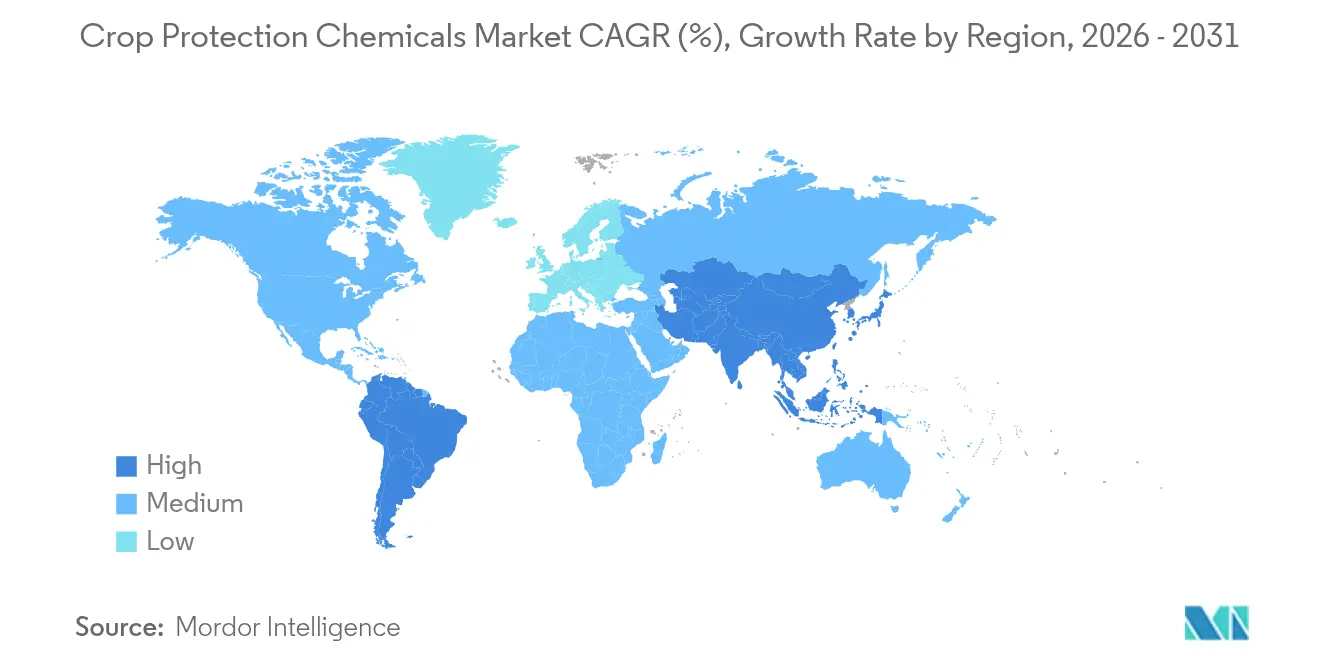 Crop Protection Chemicals Market CAGR (%), Growth Rate by Region