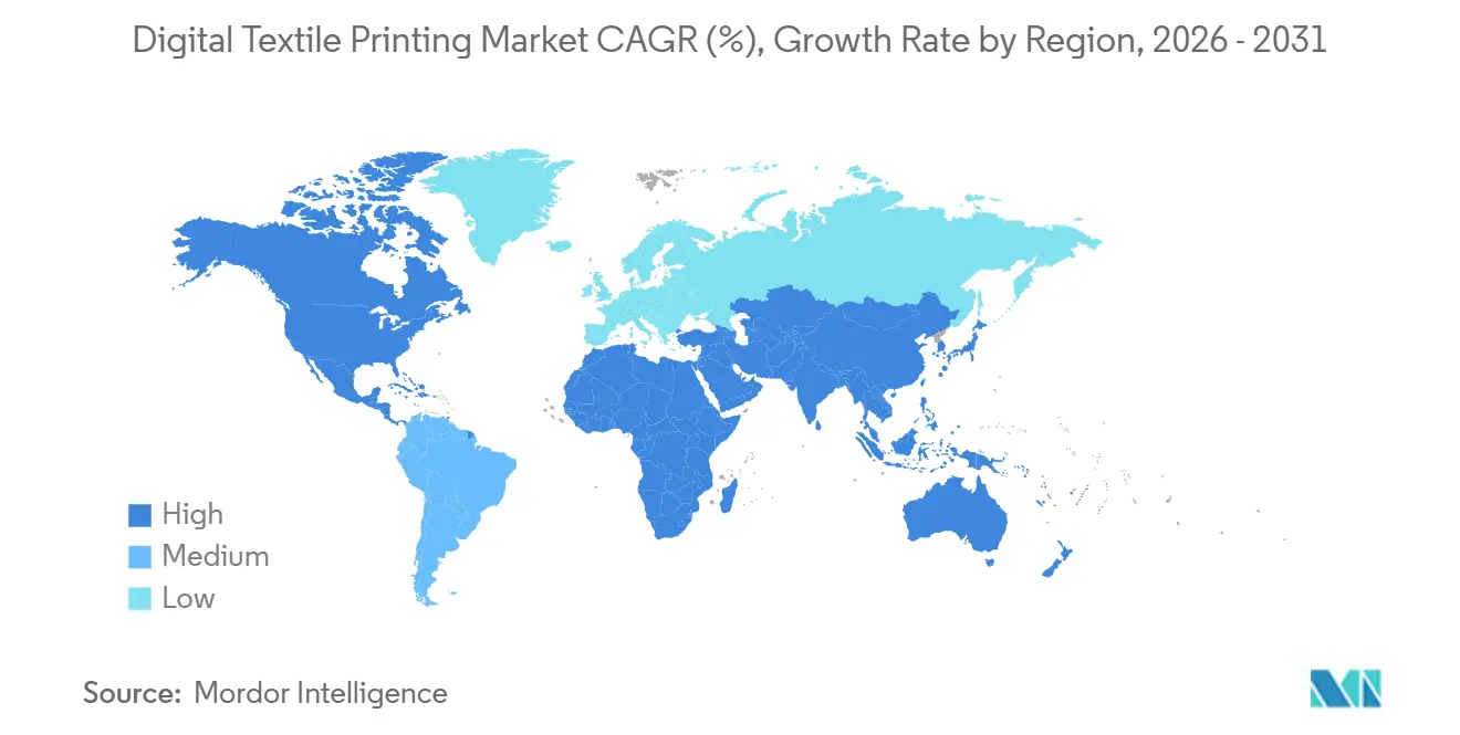 Digital Textile Printing Market CAGR (%), Growth Rate by Region
