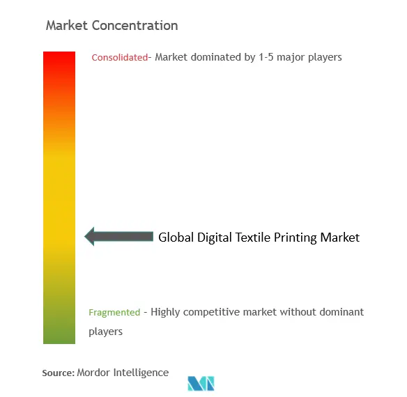 Concentración del mercado de impresión textil digital