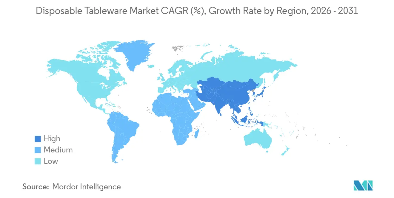 Disposable Tableware Market CAGR (%), Growth Rate by Region