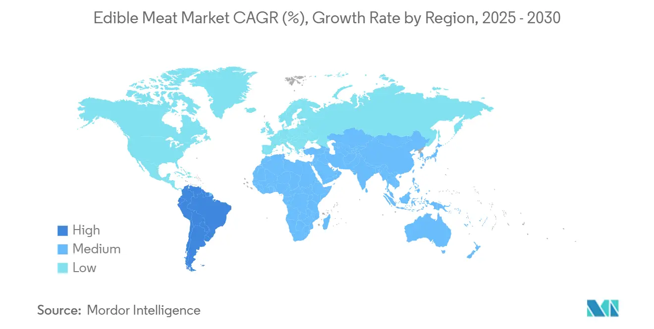 Edible Meat Market CAGR (%), Growth Rate by Region