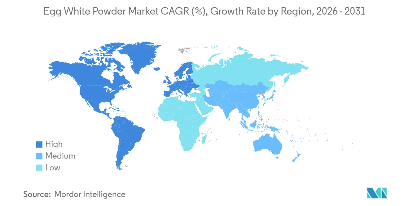 Egg White Powder Market CAGR (%), Growth Rate by Region