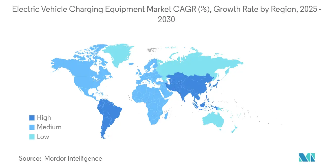 Electric Vehicle Charging Equipment Market CAGR (%), Growth Rate by Region