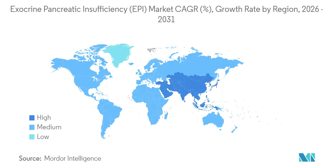Exocrine Pancreatic Insufficiency (EPI) Market CAGR (%), Growth Rate by Region