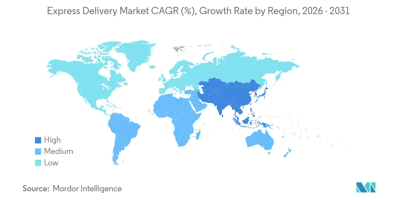 Express Delivery Market Growth Rate by Region