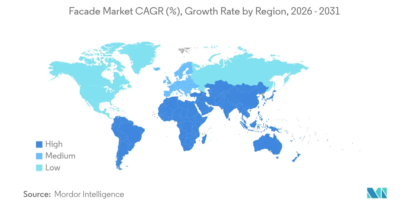 Facade Market CAGR (%), Growth Rate by Region