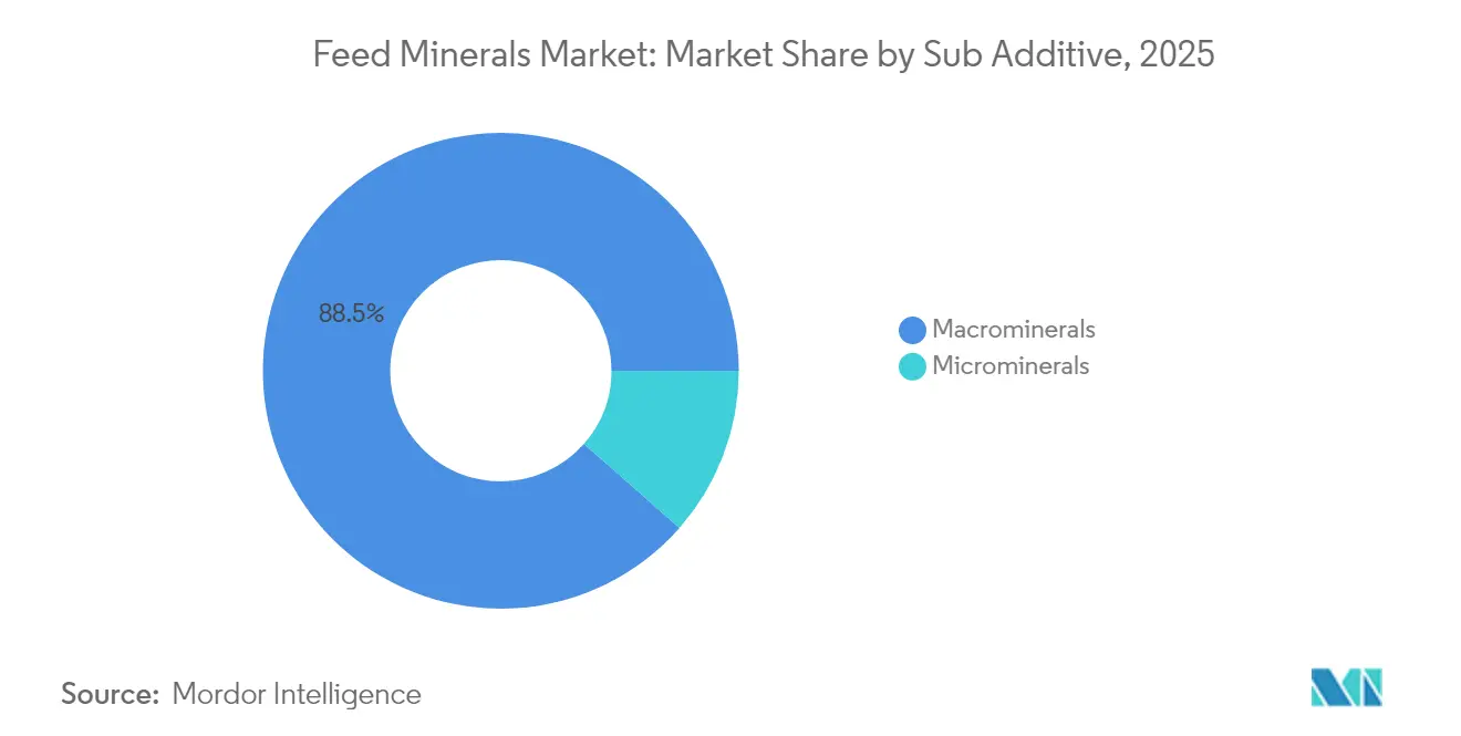 Feed Minerals Market: Market Share by Sub Additive, 2025
