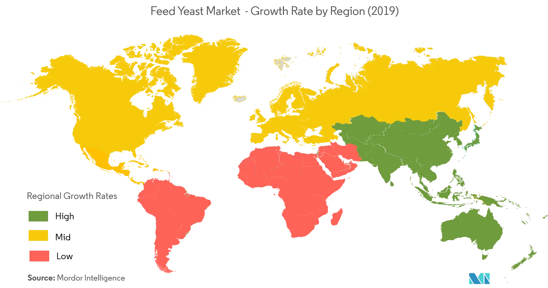 Feed Yeast Market - Growth Rate by Region