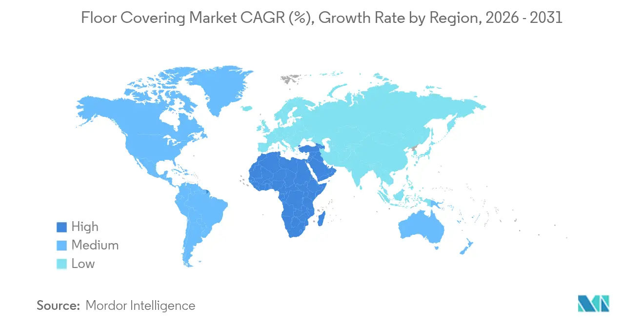 Floor Covering Market CAGR (%), Growth Rate by Region