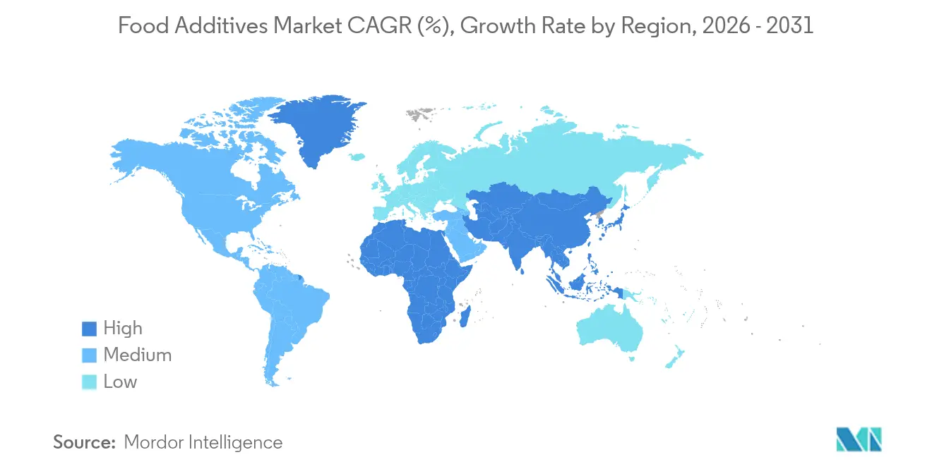 Food Additives Market CAGR (%), Growth Rate by Region