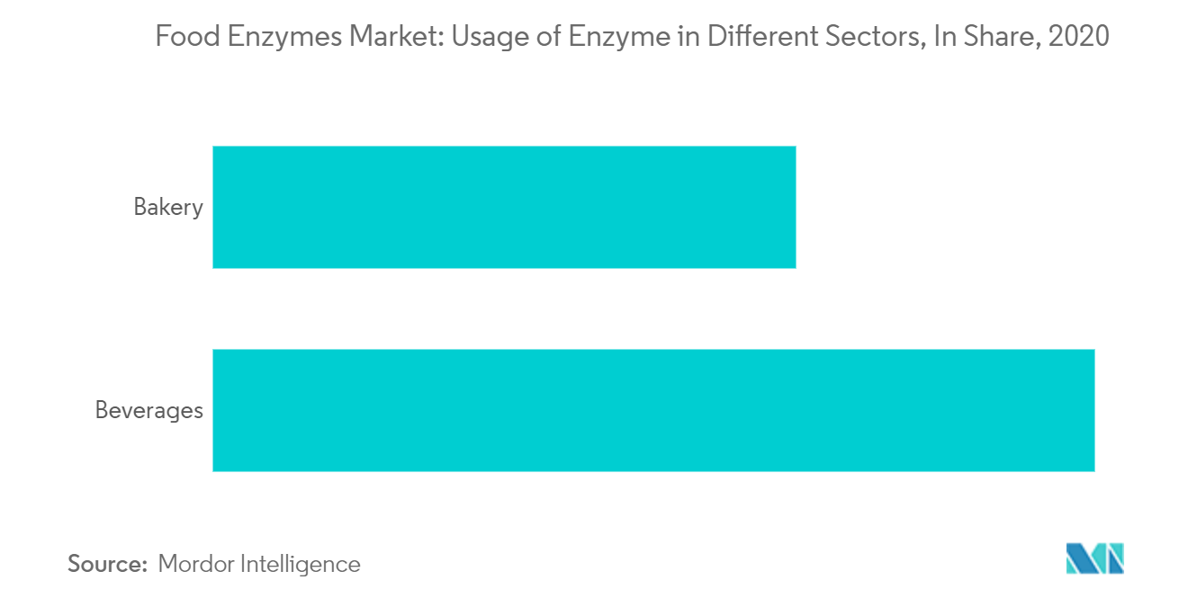 Food Enzymes Market: Usage of Enzyme in Different Sectors, In Share, 2020