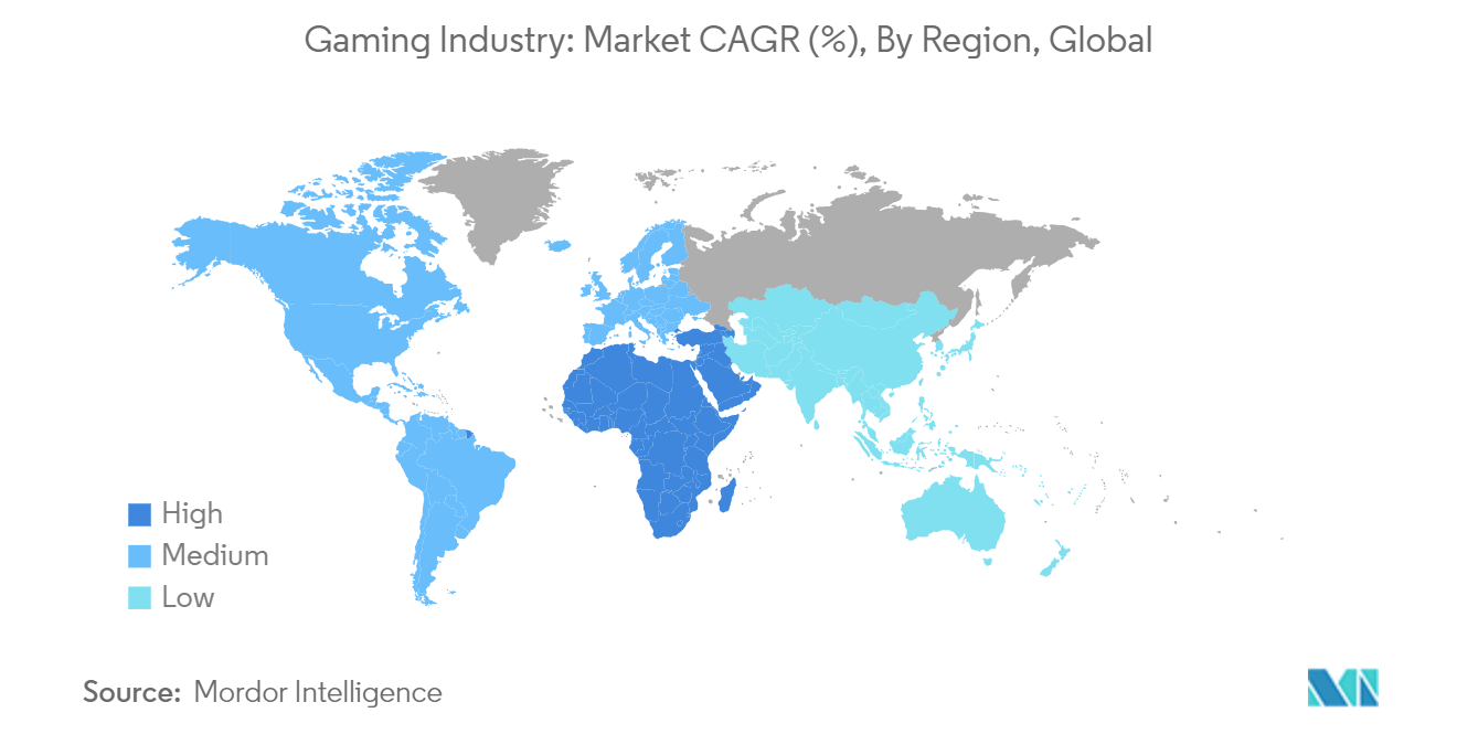 Gaming Industry: Market CAGR (%), By Region, Global