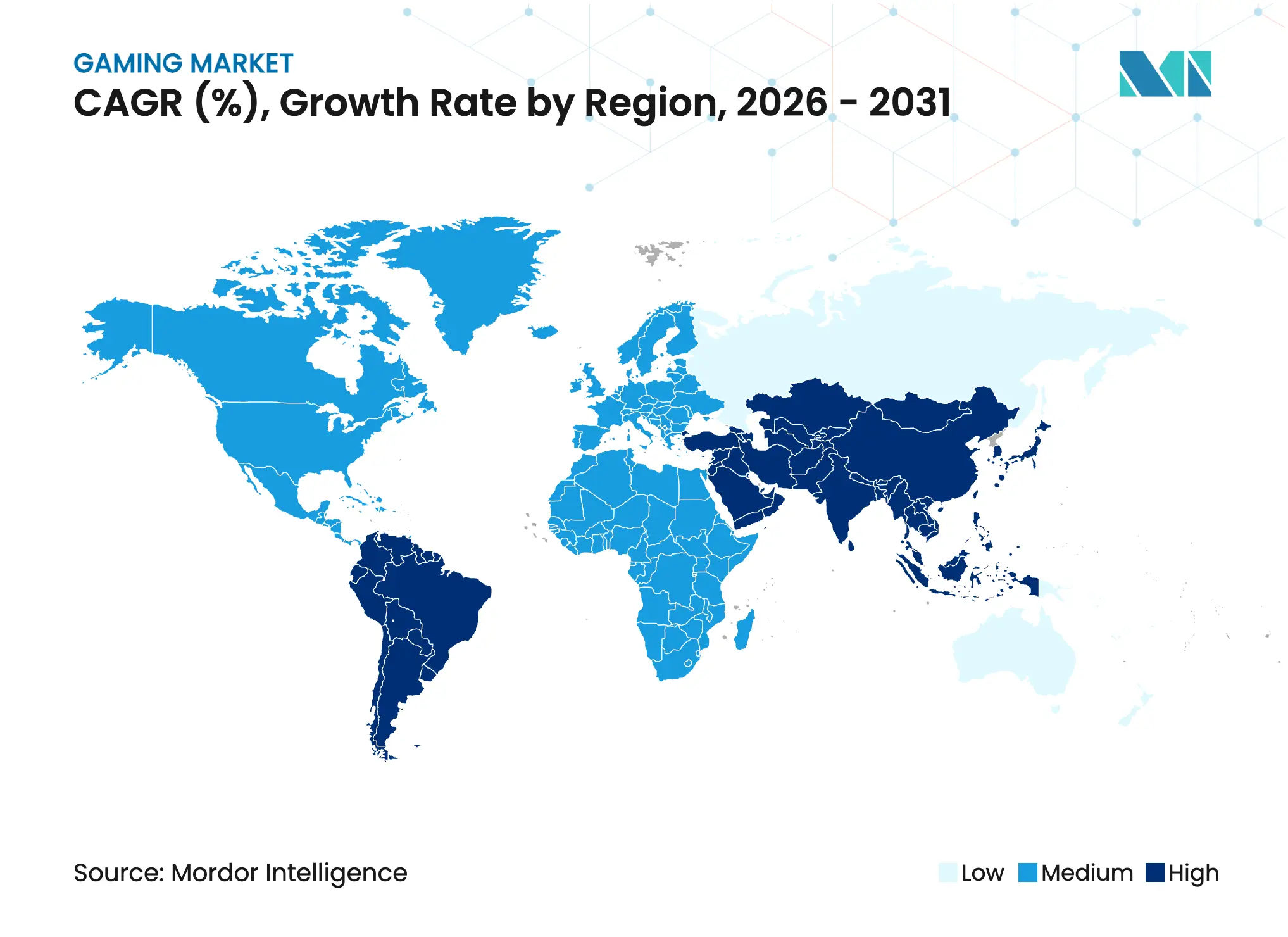 Gaming Market CAGR (%), Growth Rate by Region