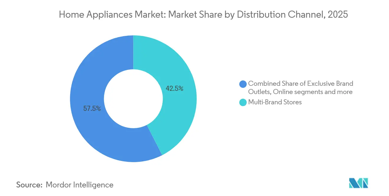Home Appliances Market Share by Distribution Channel, 2025
