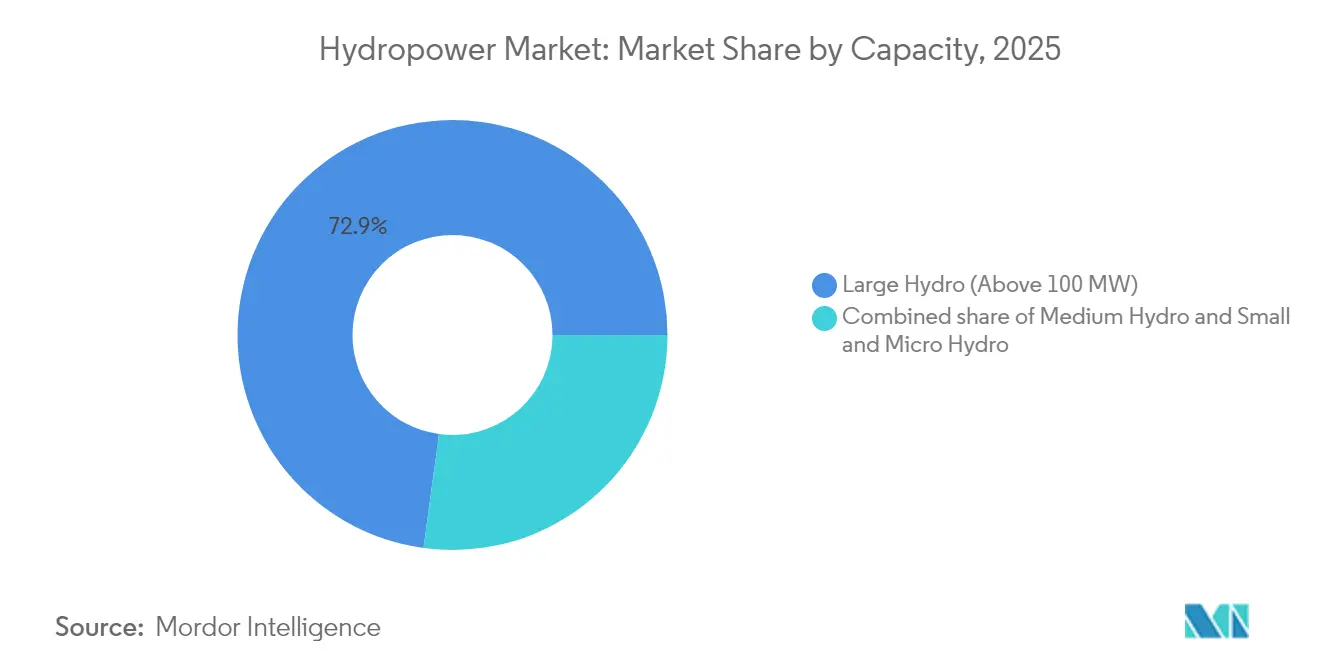 Hydropower Market Share by Capacity, 2025