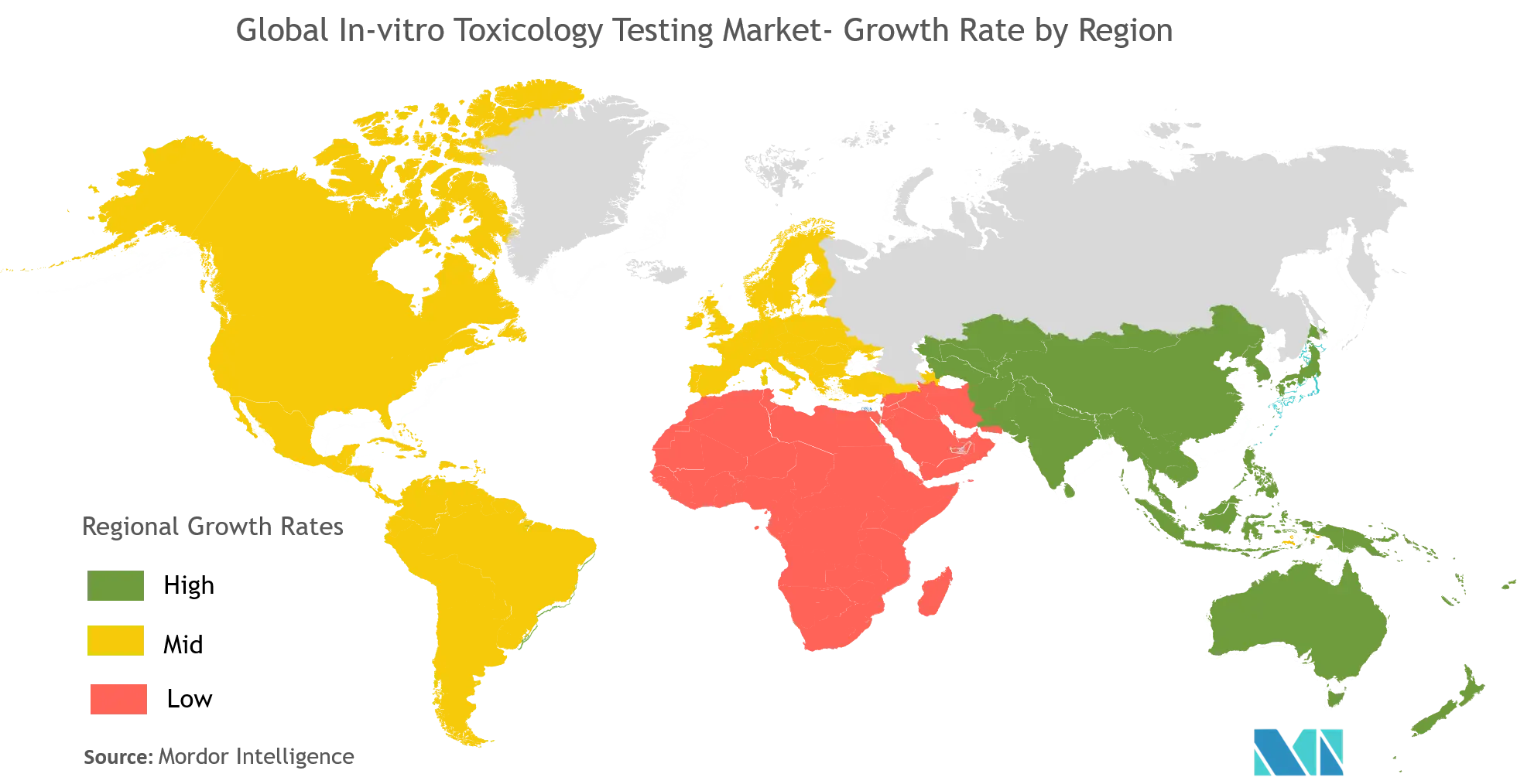 Marché mondial des tests de toxicologie in vitro – Taux de croissance par région