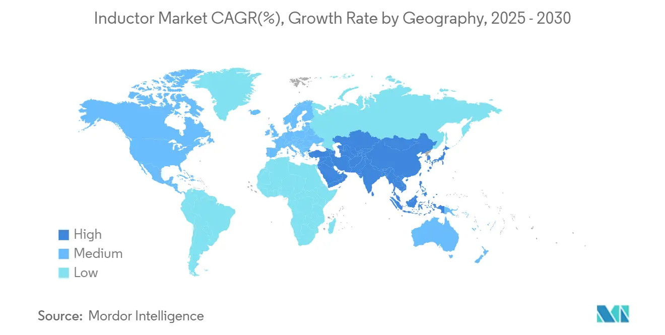Inductor Market CAGR(%), Growth Rate by Geography