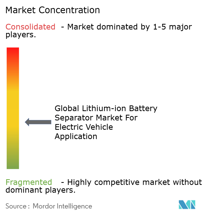 Market concentration analysis of the Lithium Ion Battery Separator Market For EV Application
