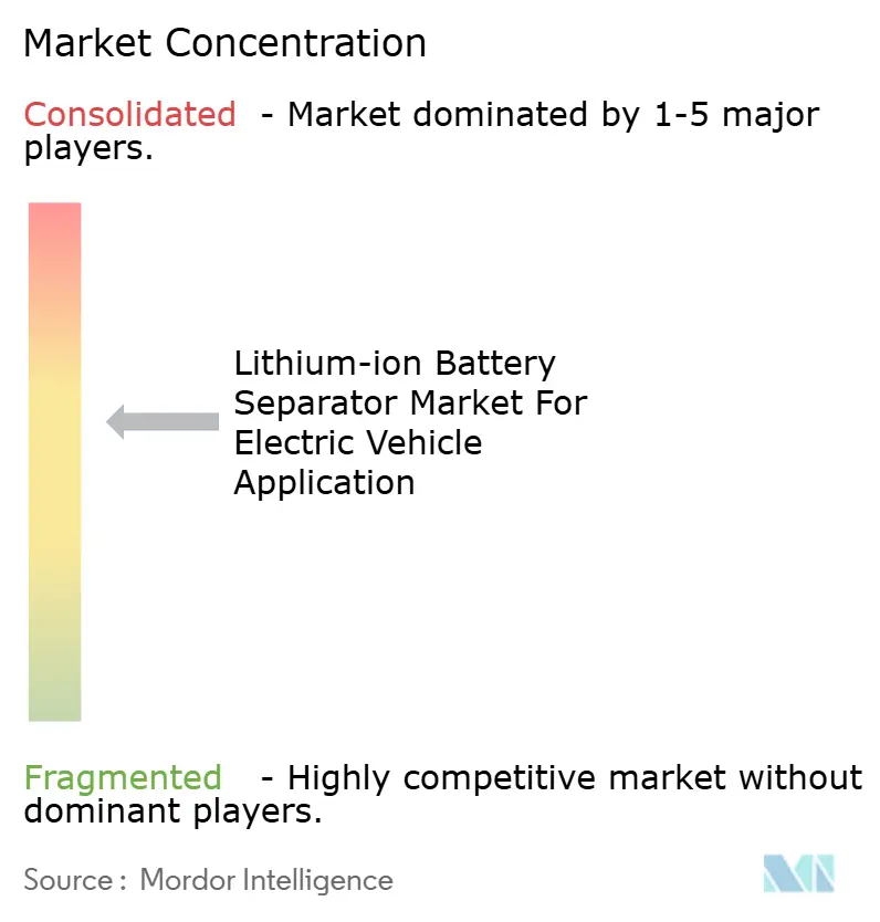 Market concentration analysis of the Lithium Ion Battery Separator Market For EV Application