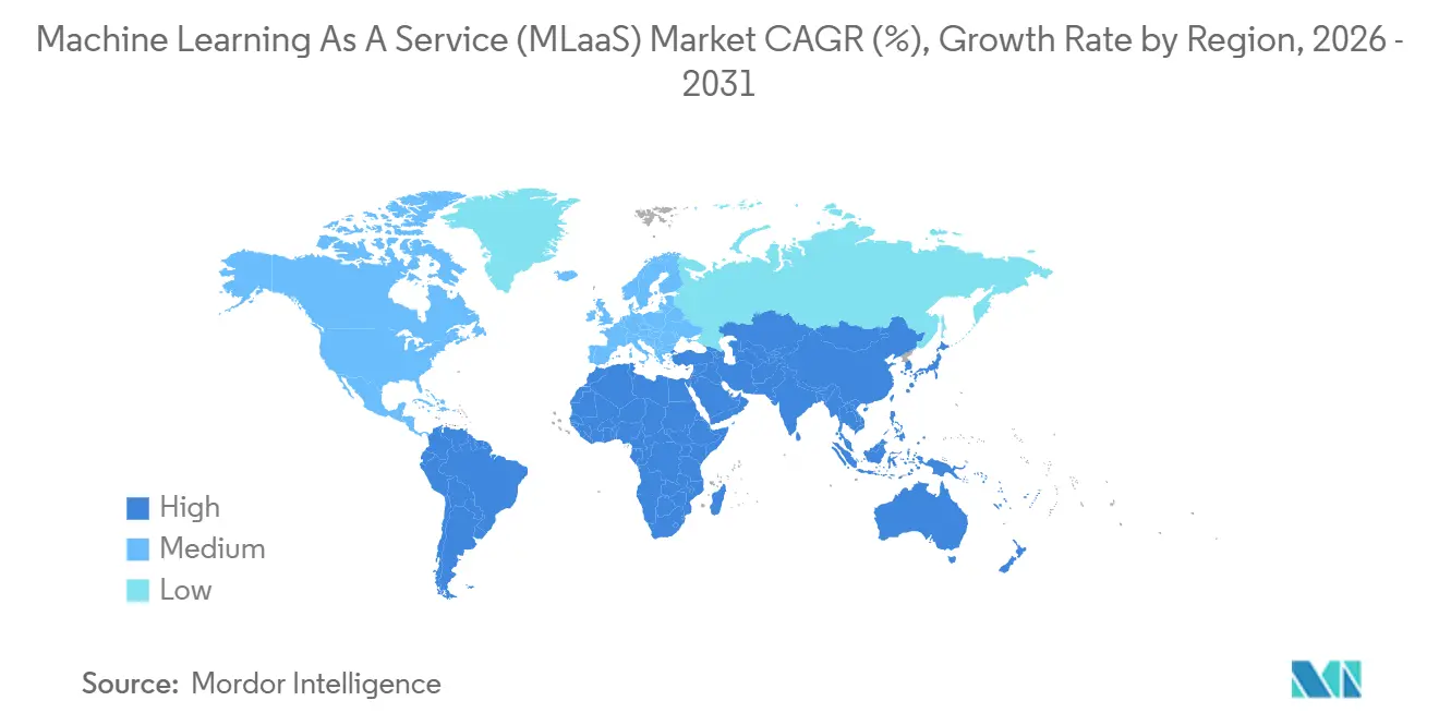 Machine Learning As A Service (MLaaS) Market CAGR (%), Growth Rate by Region