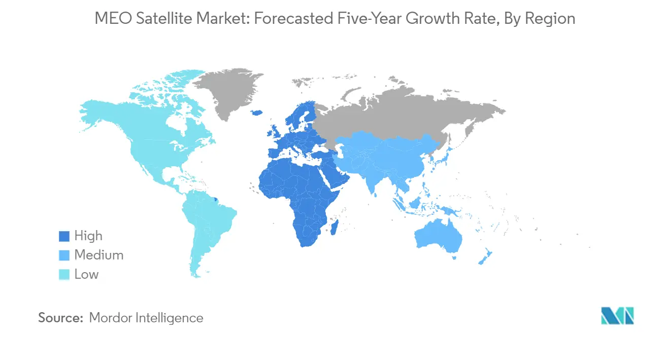 Análisis del mercado de satélites MEO: tasa de crecimiento prevista por región