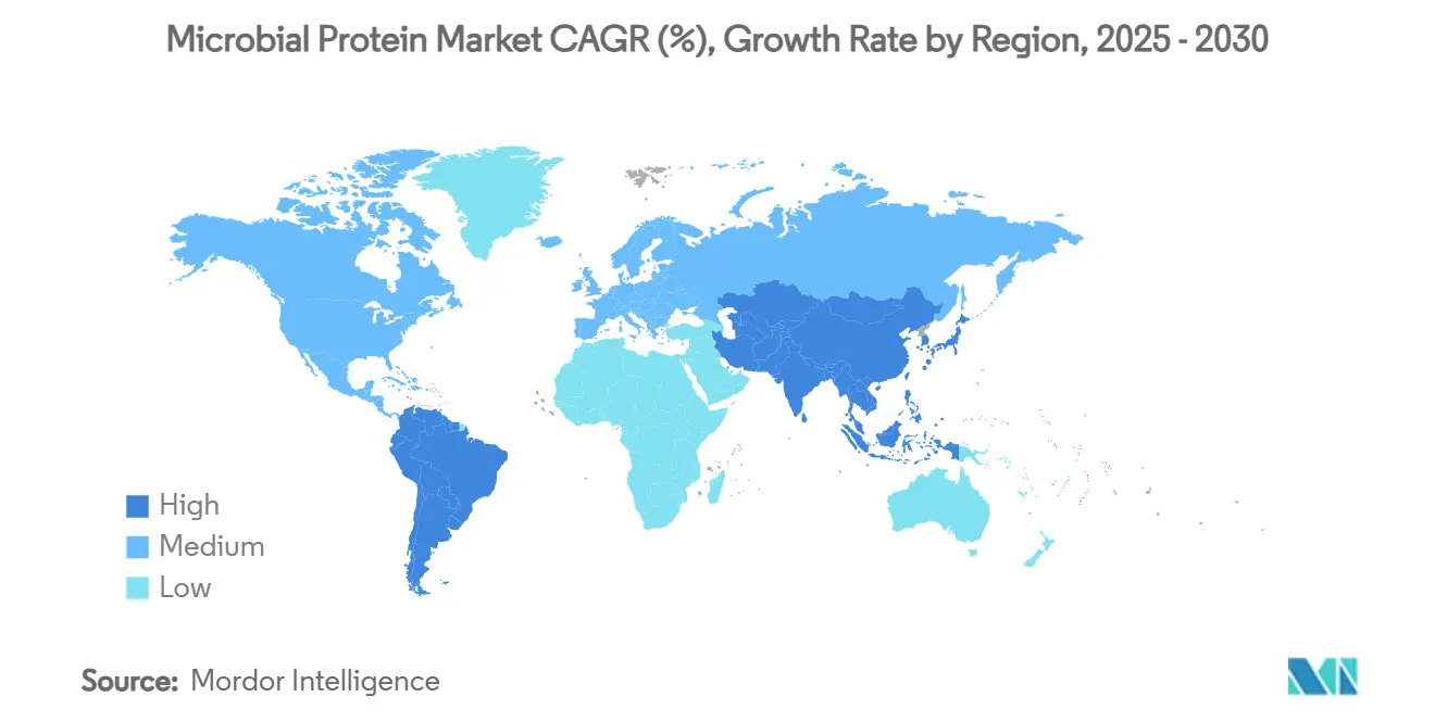Microbial Protein Market CAGR (%), Growth Rate by Region
