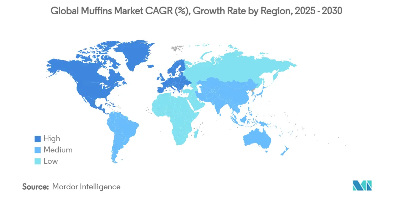 Global Muffins Market CAGR (%), Growth Rate by Region