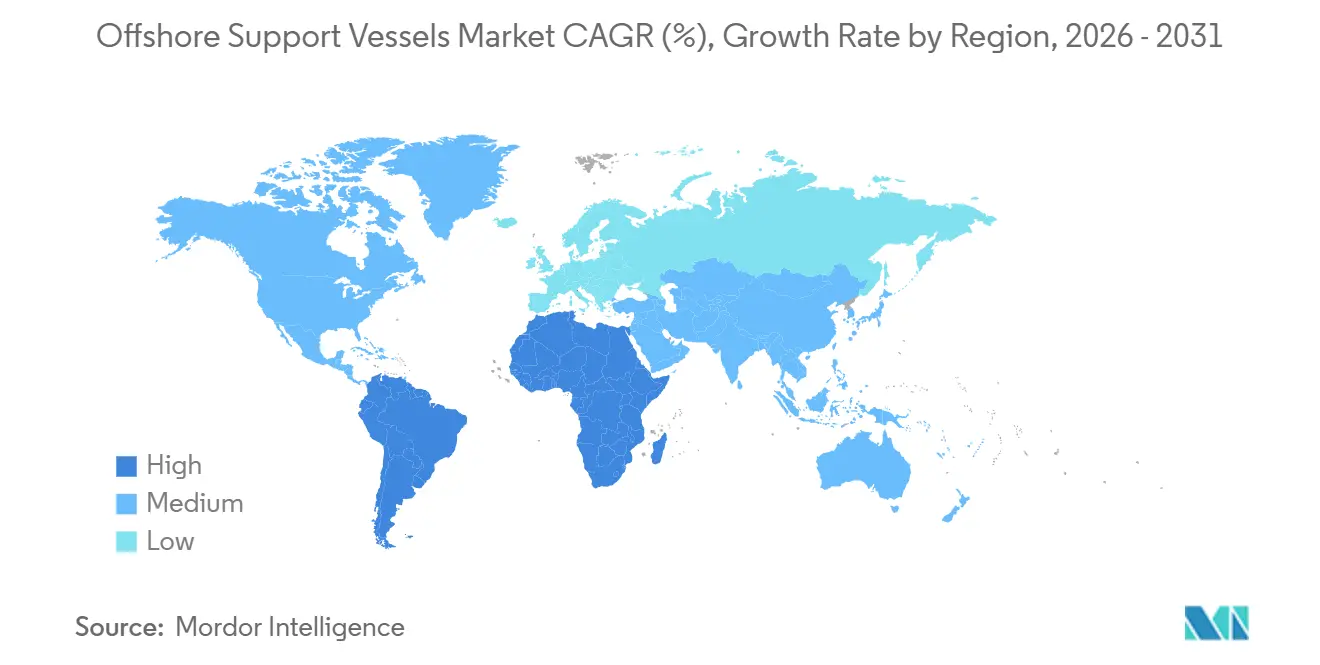 Offshore Support Vessels Market CAGR (%), Growth Rate by Region