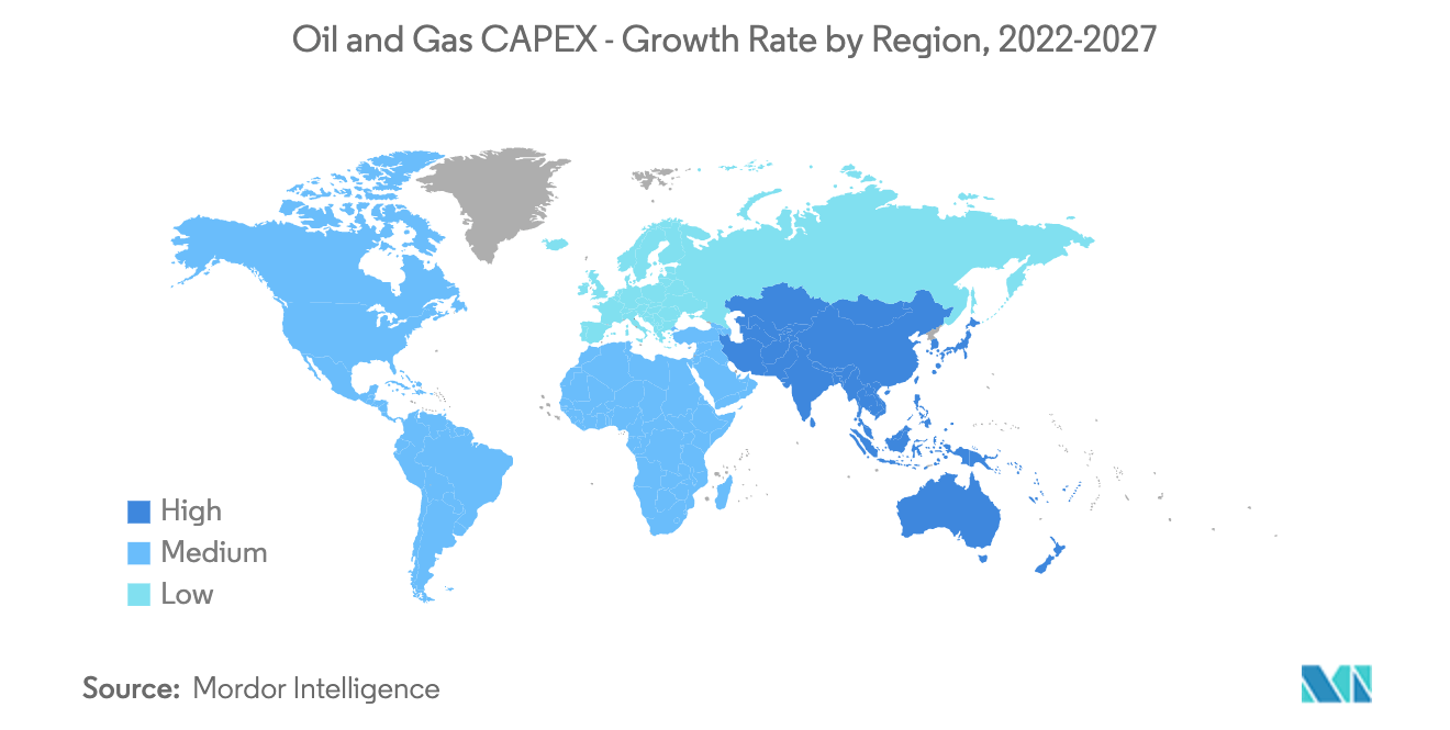 Oil and Gas CAPEX - Growth Rate by Region