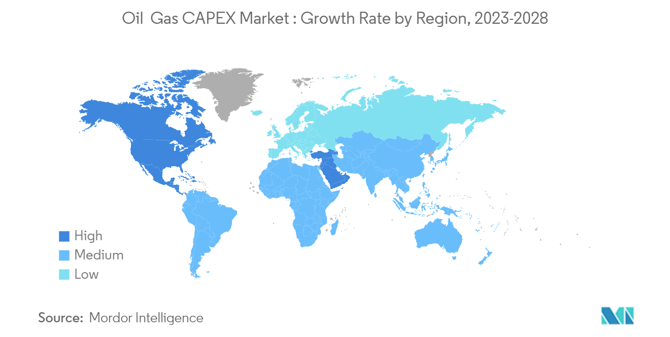 Oil Gas CAPEX Market: Growth Rate by Region, 2023-2028