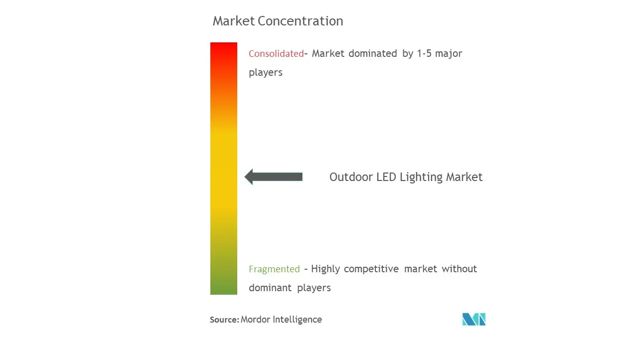 Concentración del mercado mundial de iluminación LED para exteriores