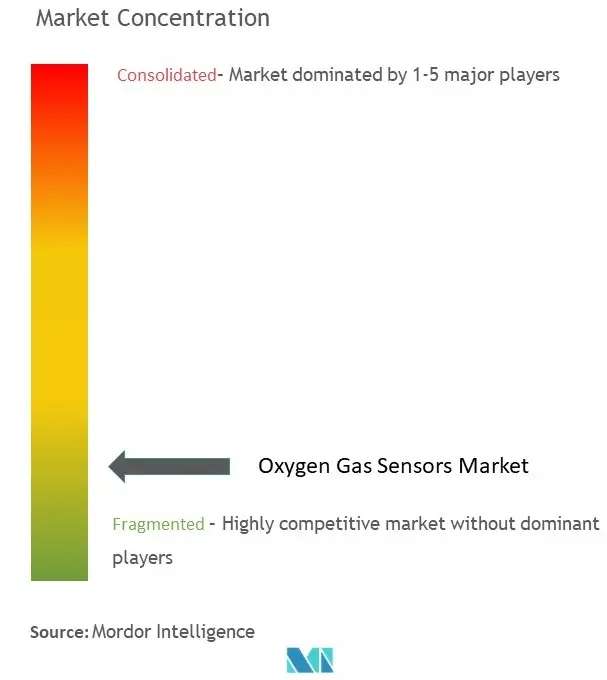 Concentración del mercado de sensores de gas oxígeno