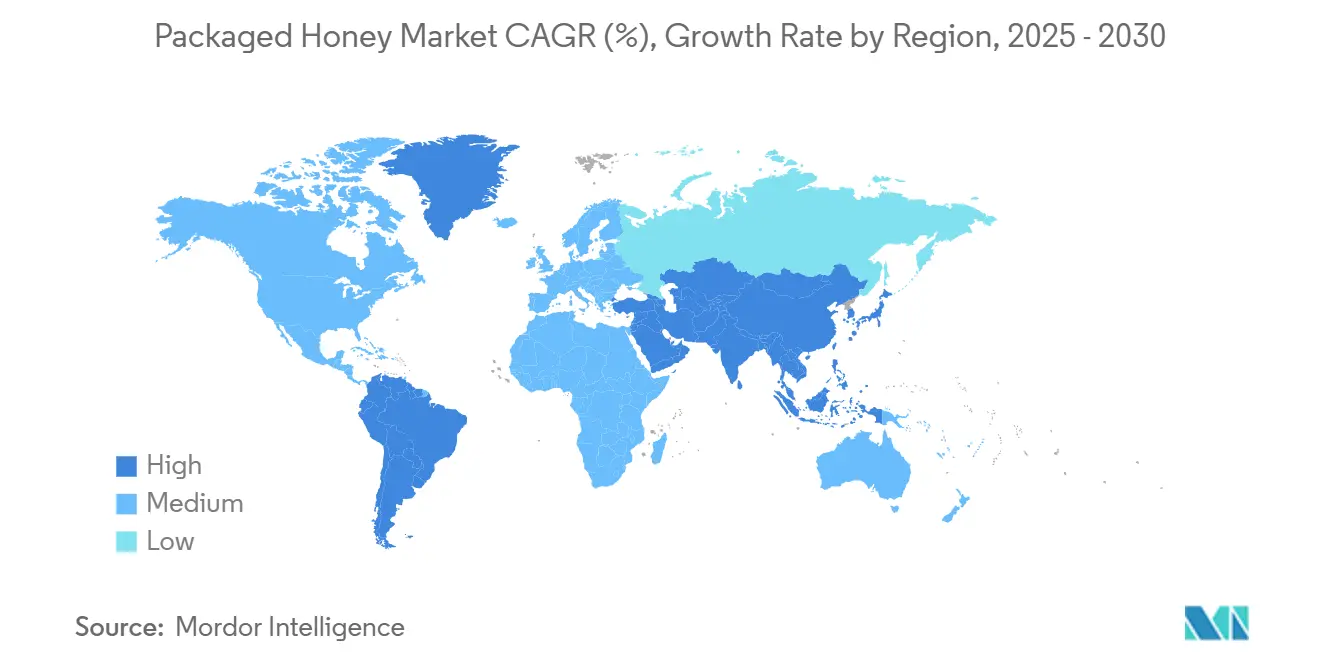 Packaged Honey Market CAGR (%), Growth Rate by Region