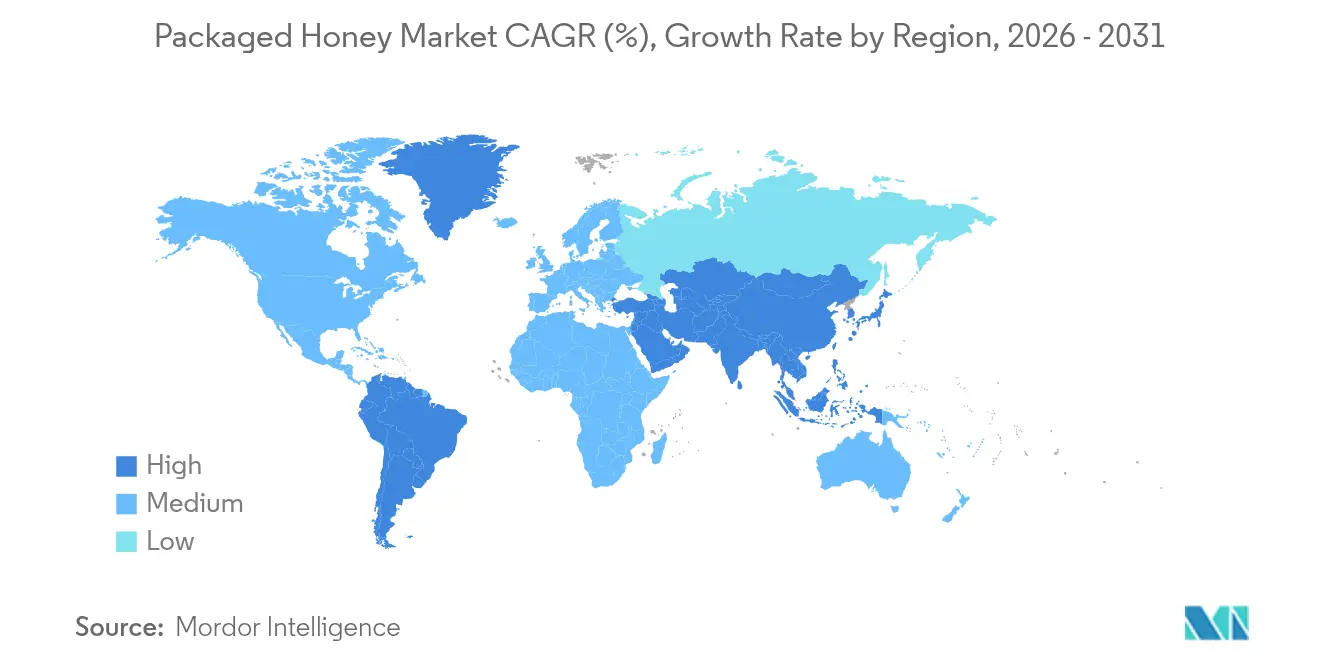 Packaged Honey Market CAGR (%), Growth Rate by Region