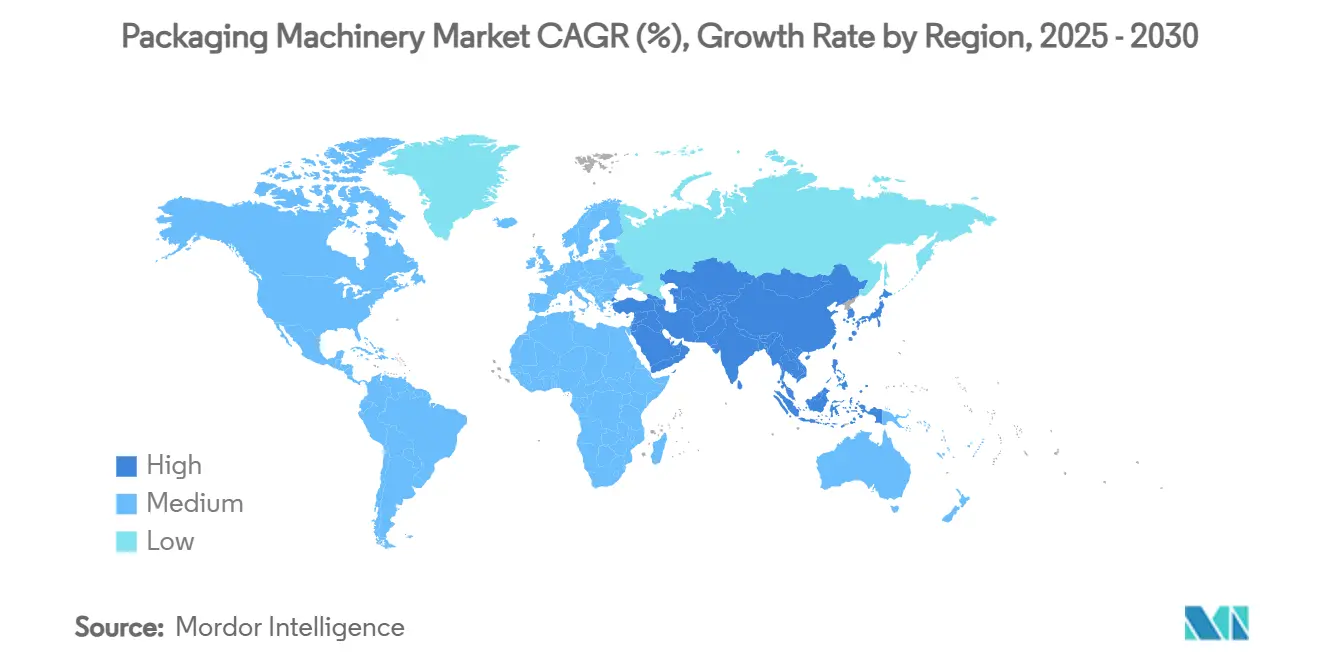 Packaging Machinery Market CAGR (%), Growth Rate by Region