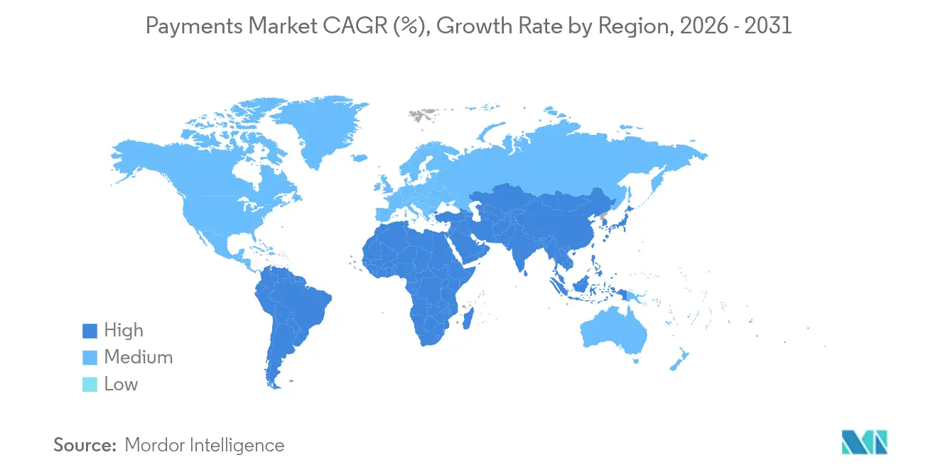 Payments Market Growth Rate by Region