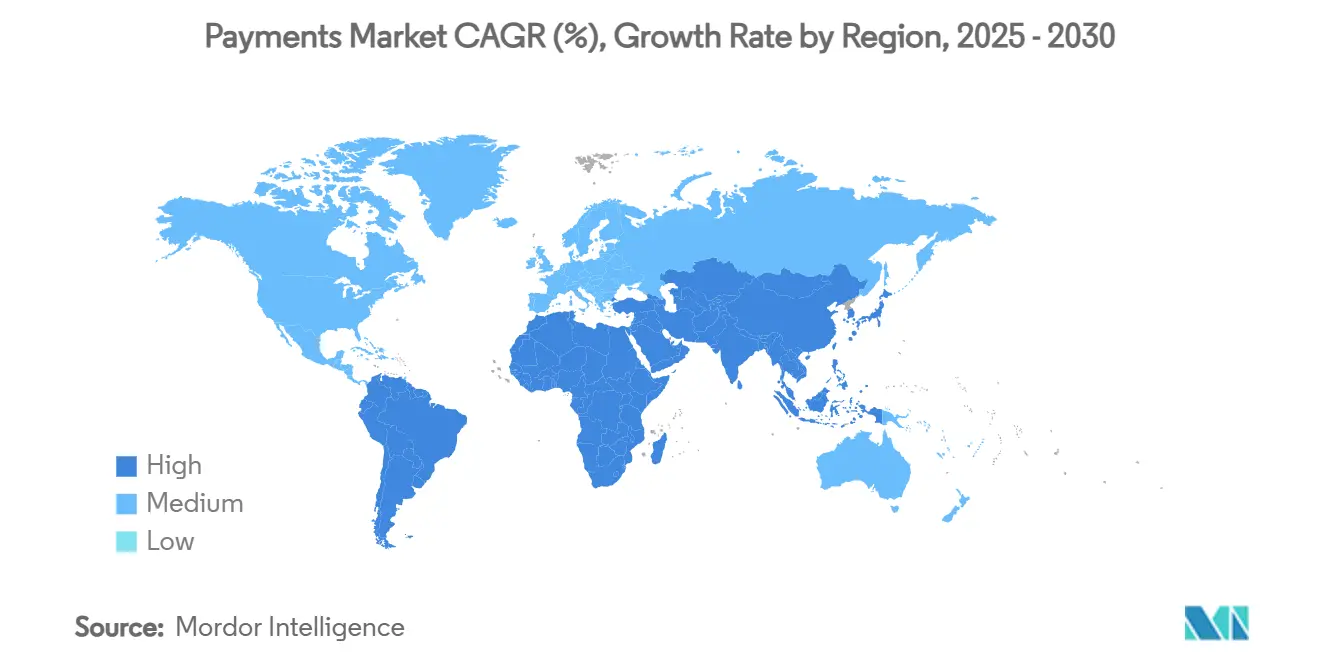 Payments Market CAGR (%), Growth Rate by Region