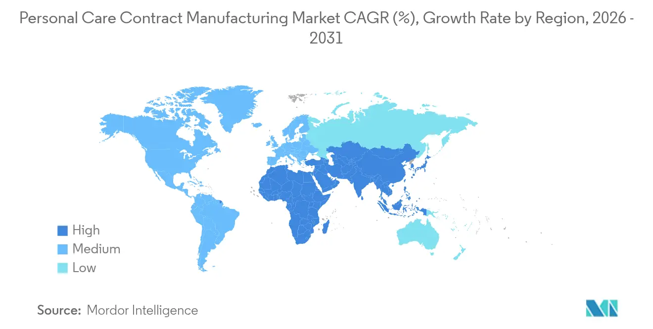 Personal Care Contract Manufacturing Market CAGR (%), Growth Rate by Region