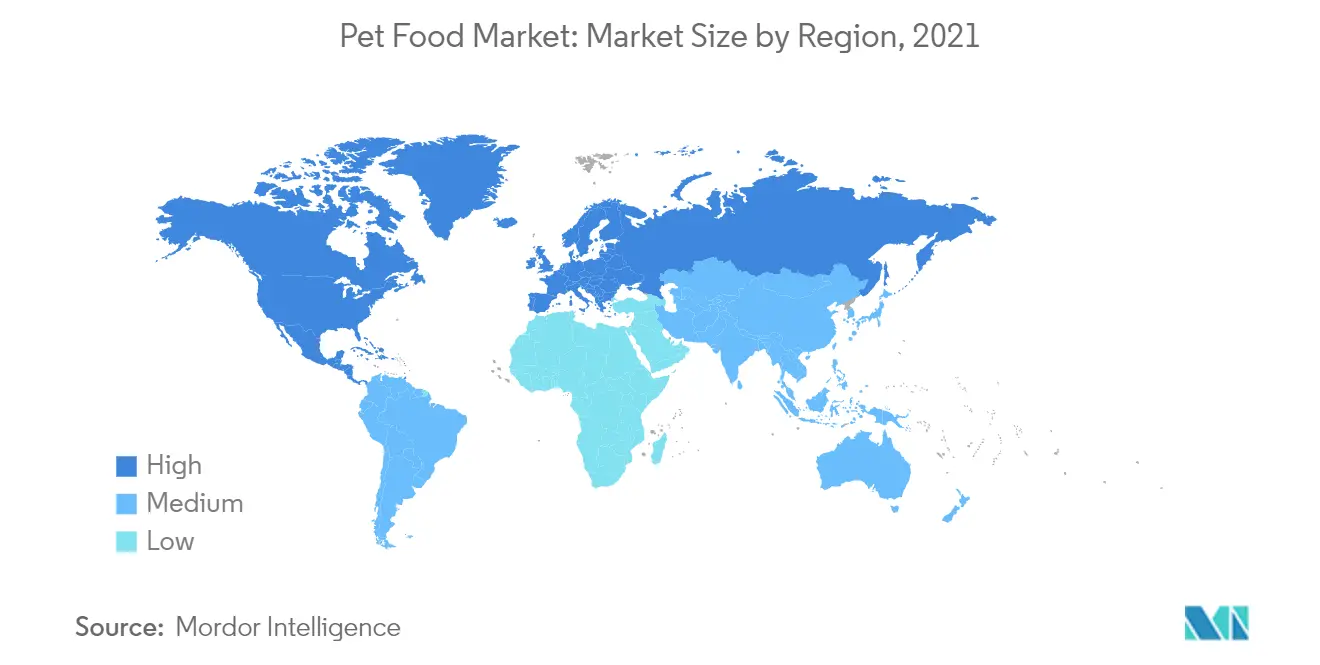 Pet Food Market: Market Size by Region (2020)