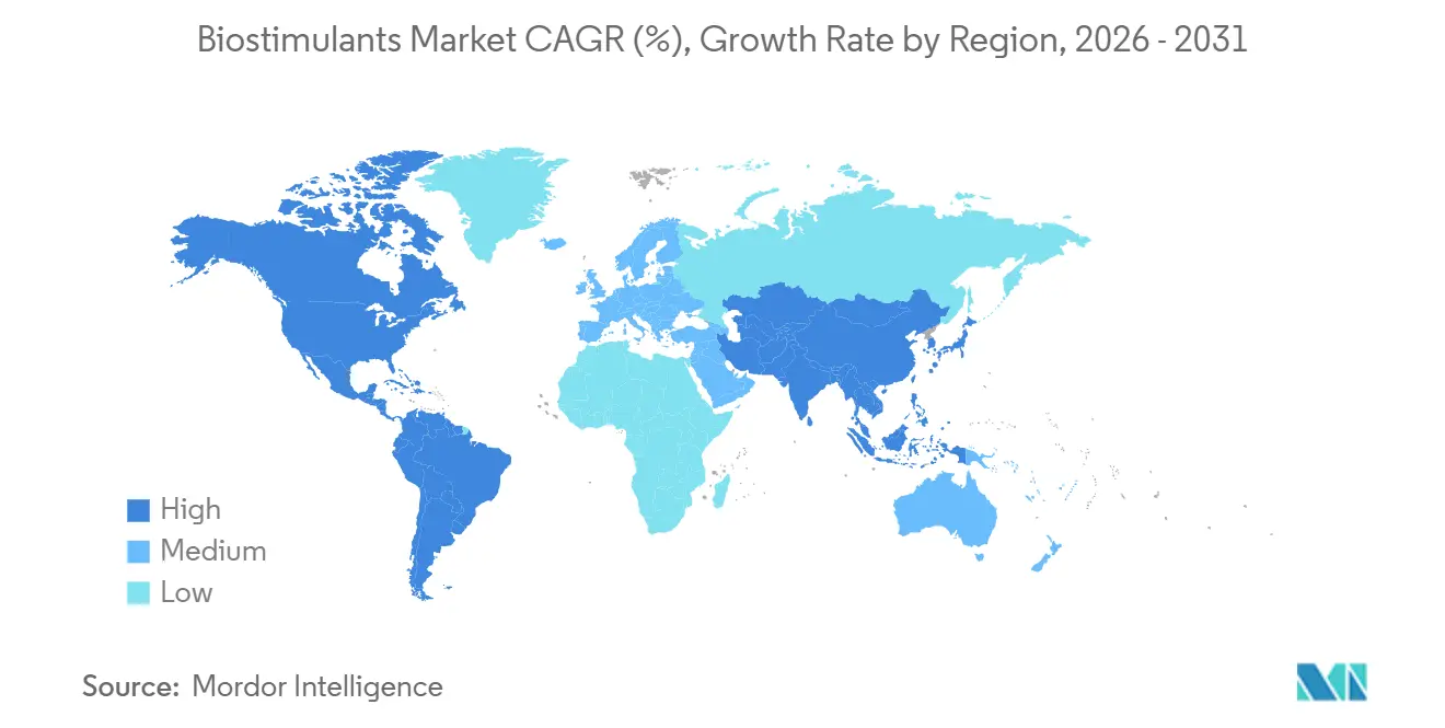 Biostimulants Market CAGR (%), Growth Rate by Region