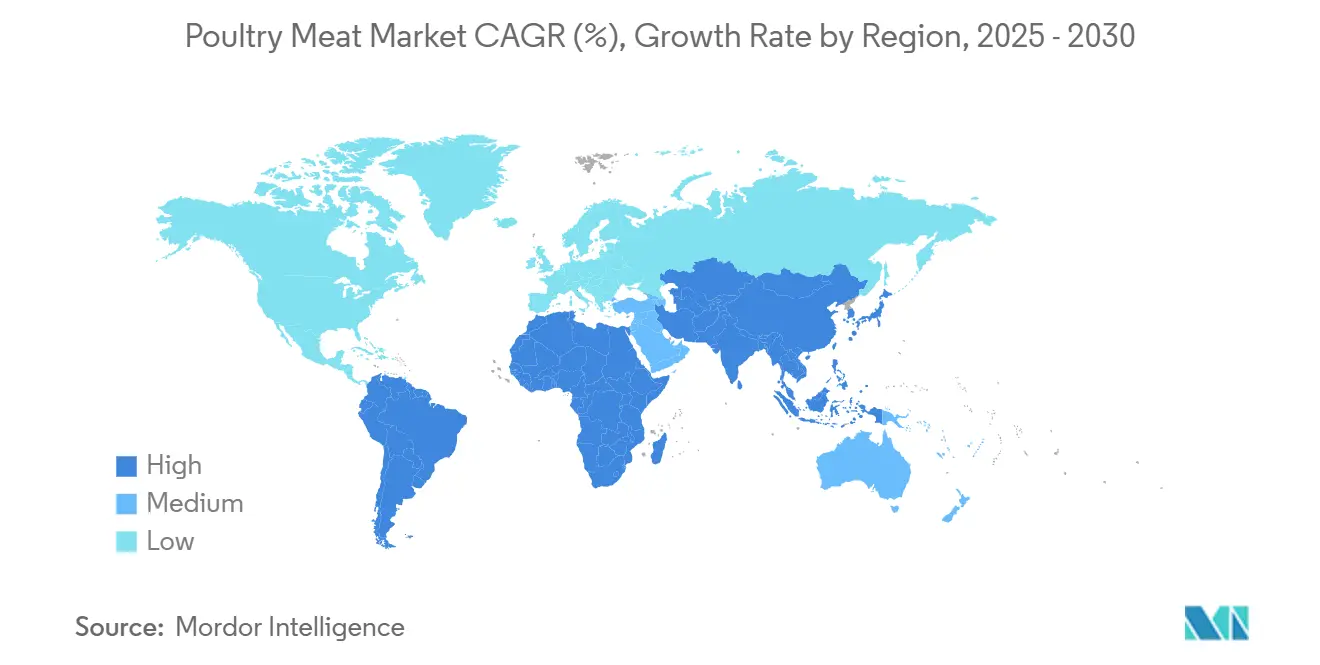Poultry Meat Market CAGR (%), Growth Rate by Region
