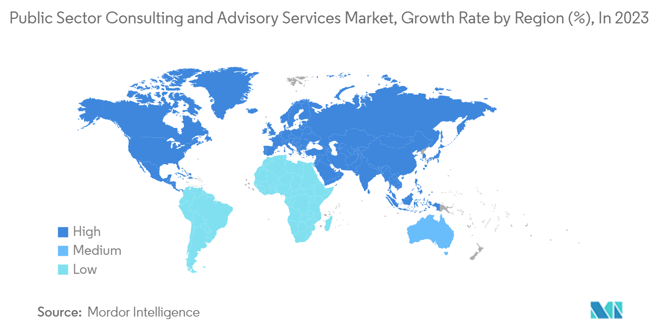 Global Public Sector Consulting And Advisory Services Market: Public Sector Consulting and Advisory Services Market, Growth Rate by Region (%), In 2023 