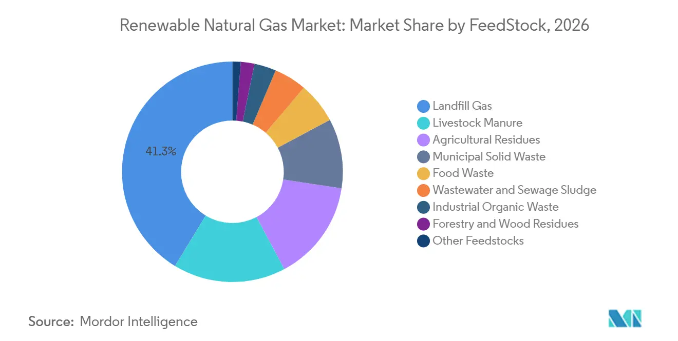 Renewable Natural Gas Market Share by FeedStock, 2026
