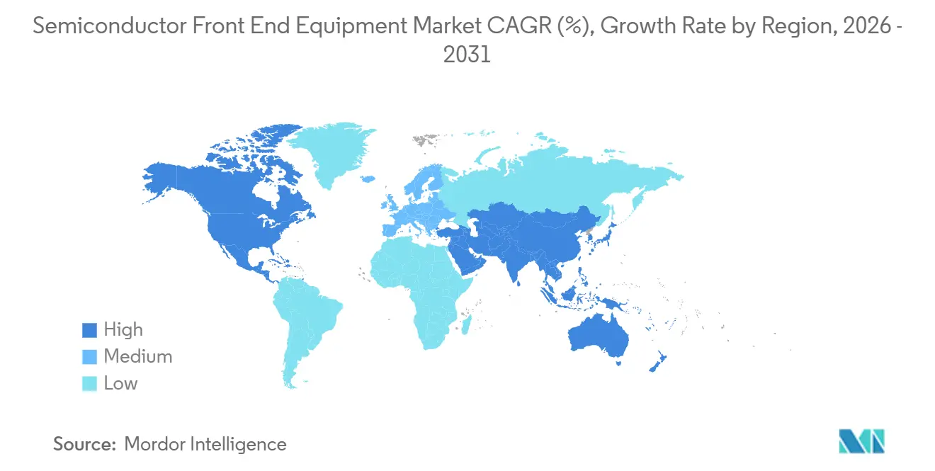 Tasa de Crecimiento del Mercado de Equipos de Fabricación de Semiconductores en la Etapa Inicial por Región