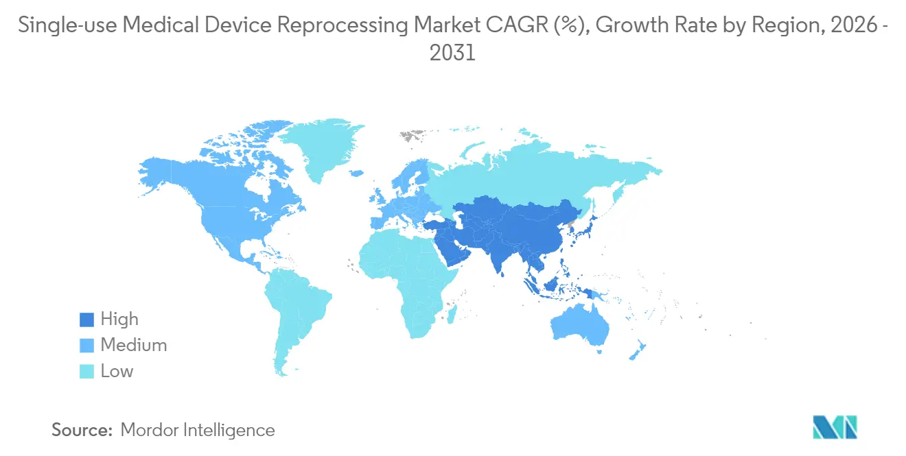Single-use Medical Device Reprocessing Market CAGR (%), Growth Rate by Region